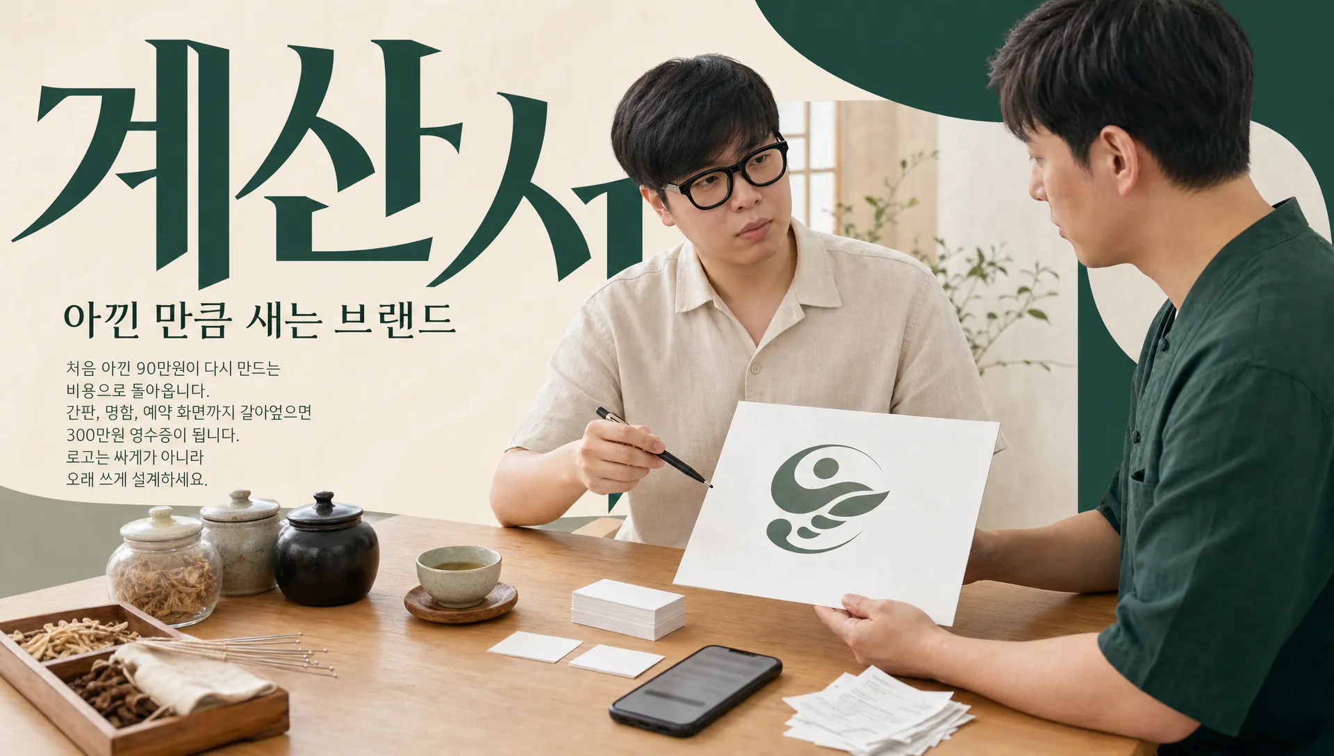 한의원 로고 제작비 10만원 아끼고 5년 뒤 500만원 새는 계산서