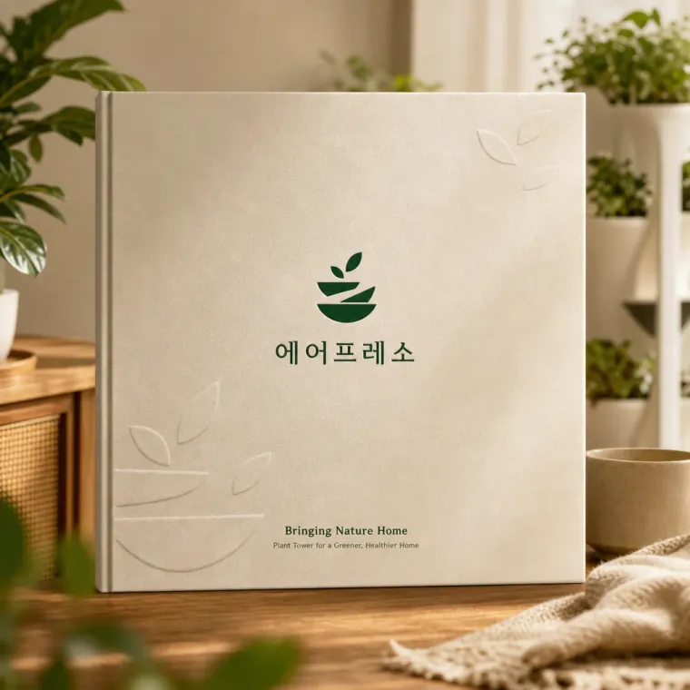 제조·유통 로고 디자인 — 수직의 성장 가정의 자연 제조·유통 기업 로고
