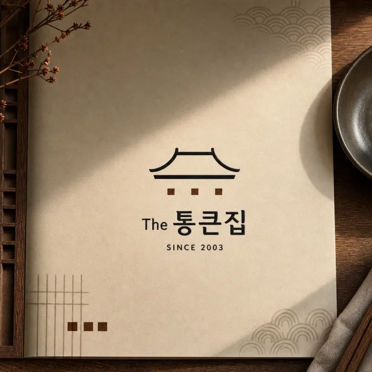 음식점·외식 로고 디자인 — 선형 미학으로 표현한 의 품격 음식점 로고