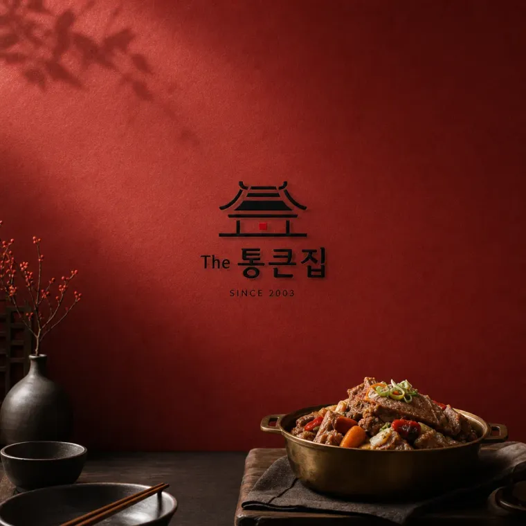 음식점·외식 로고 디자인 — 선형미로 담아낸 의 너른 품 음식점 로고
