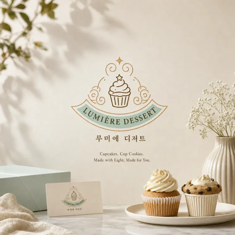 카페·베이커리 로고 디자인 — 귀엽고 경쾌한 조합형 카페 로고