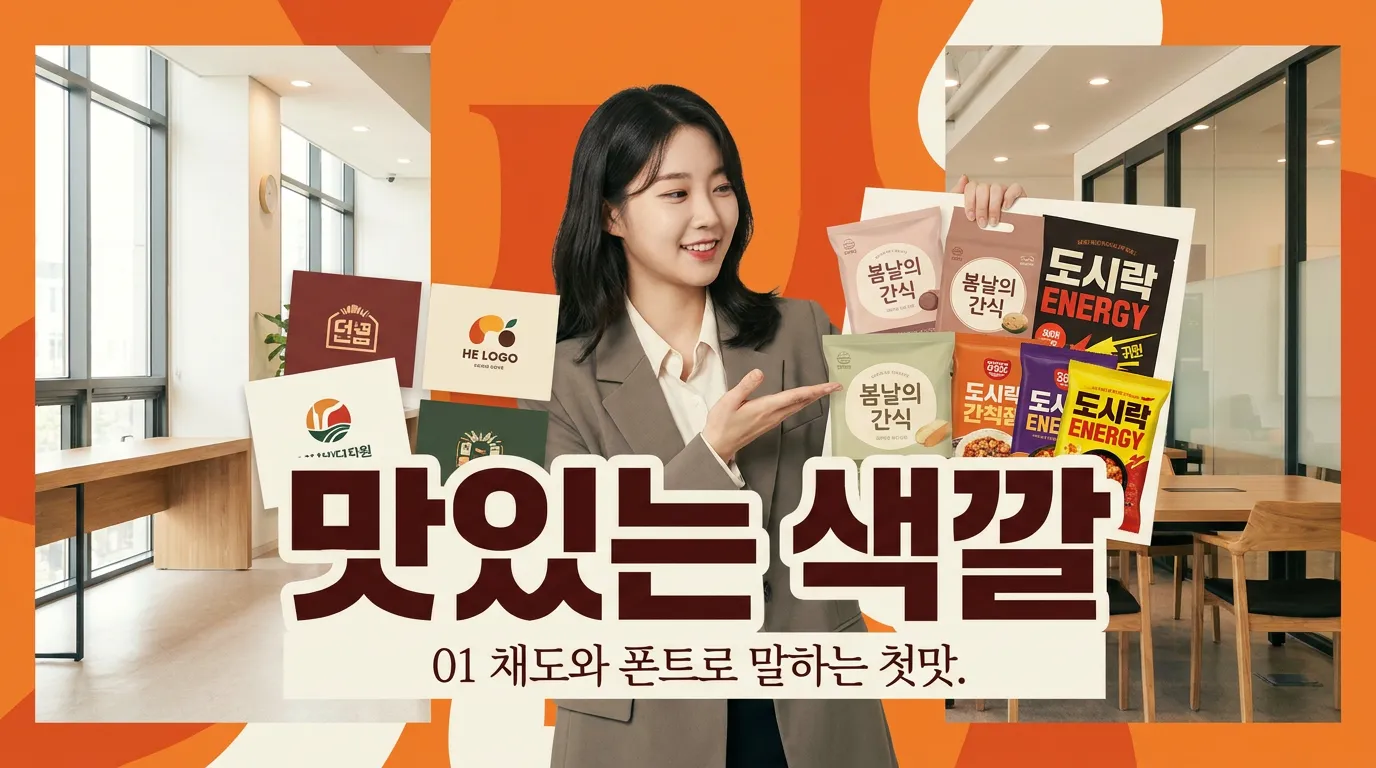 같은 제품명에 다른 컬러와 폰트를 얹어 비교하는 디자인 시안