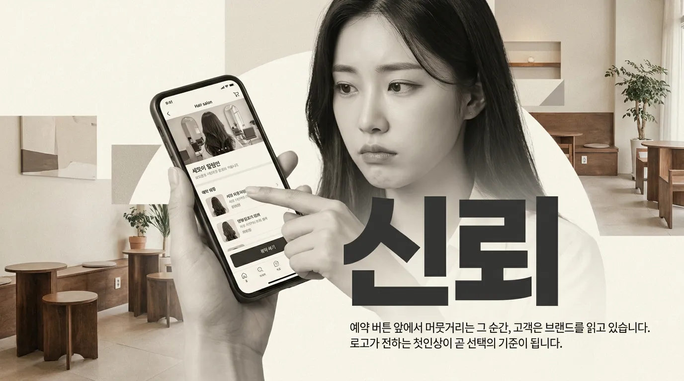 헤어샵 로고 디자인, 예약 버튼 누르기 전 고객이 훑는 5가지 신호