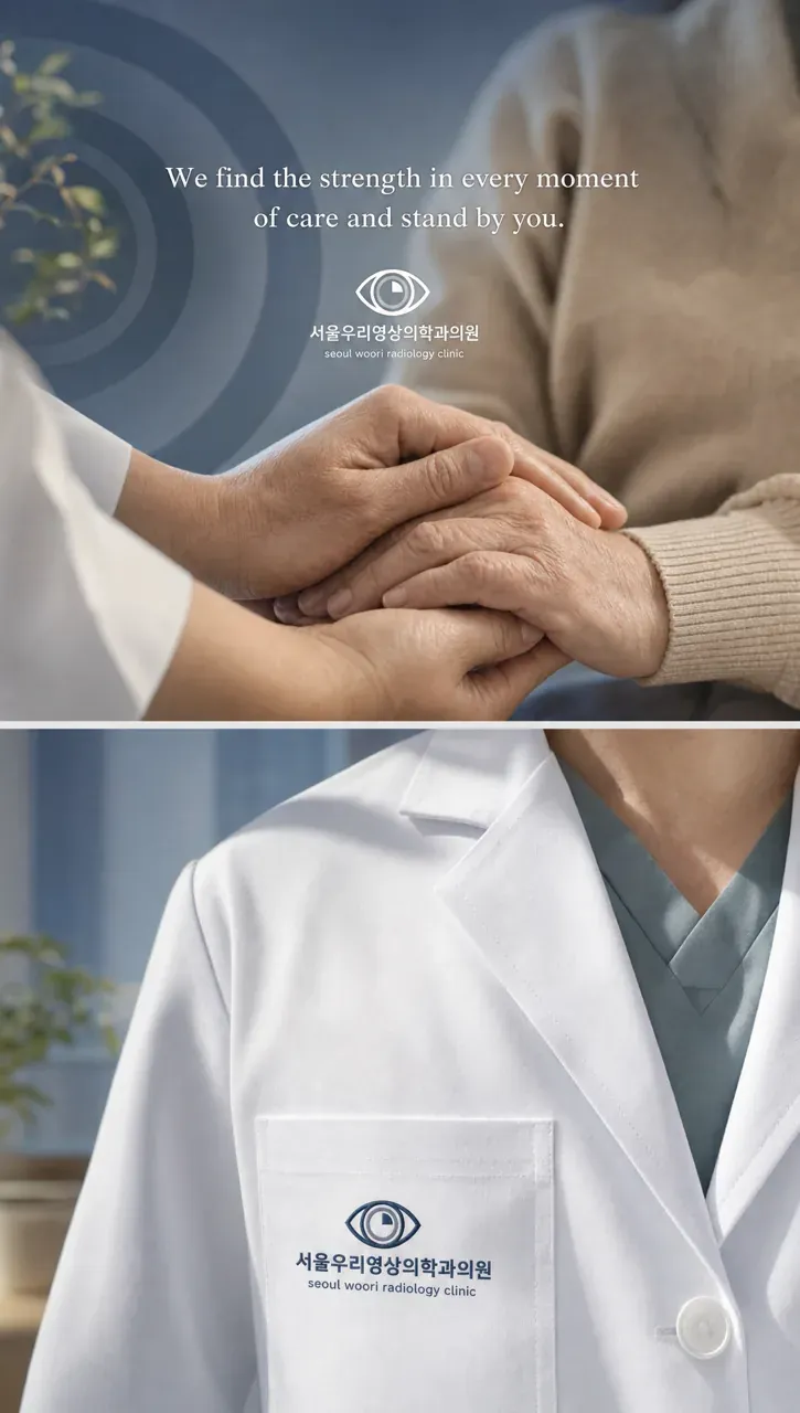 병원·의원 로고 디자인 — 서울우리영상의학과 정확한 진단의 신뢰 병원 로고