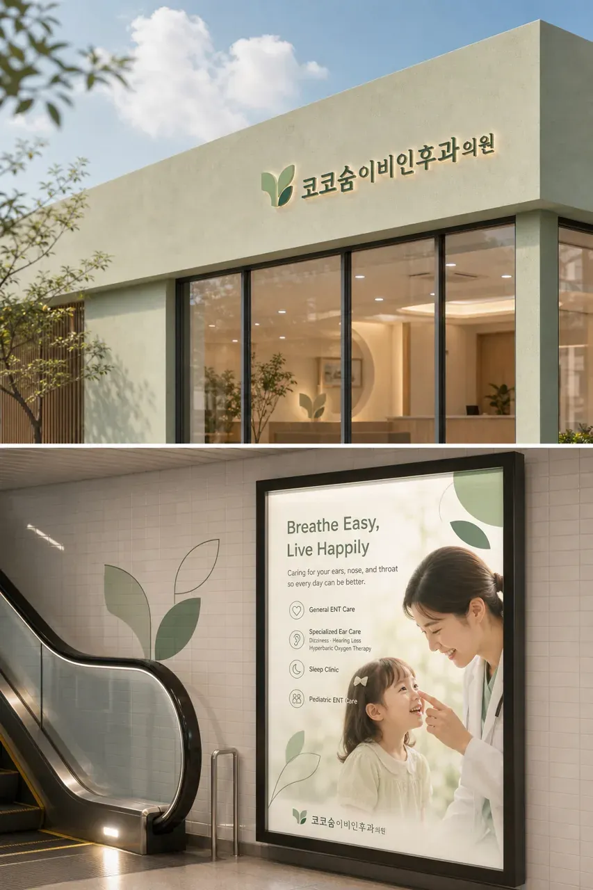 병원·의원 로고 디자인 — 맑은 숨의 회복 병원 로고
