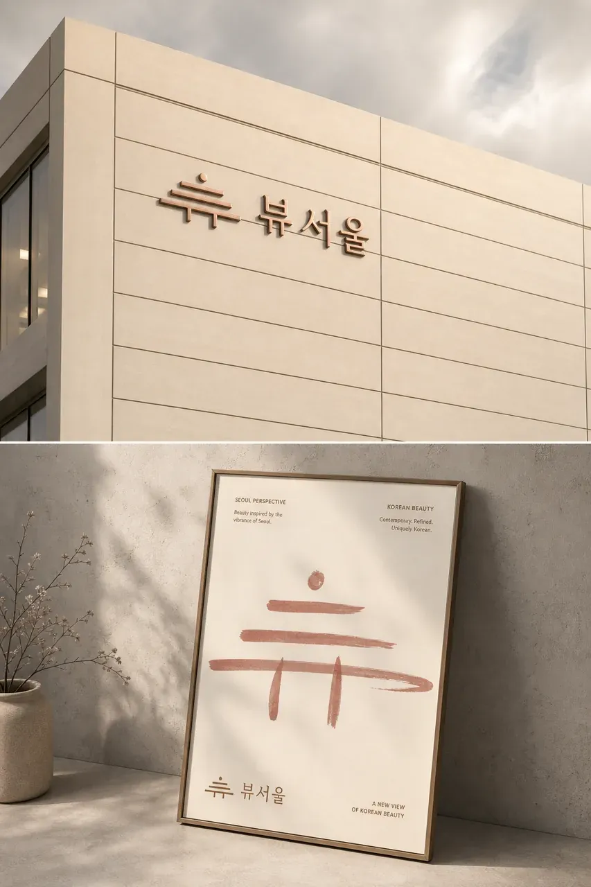 뷰티·미용 로고 디자인 — 미니멀한 조합형 뷰티 브랜드 로고