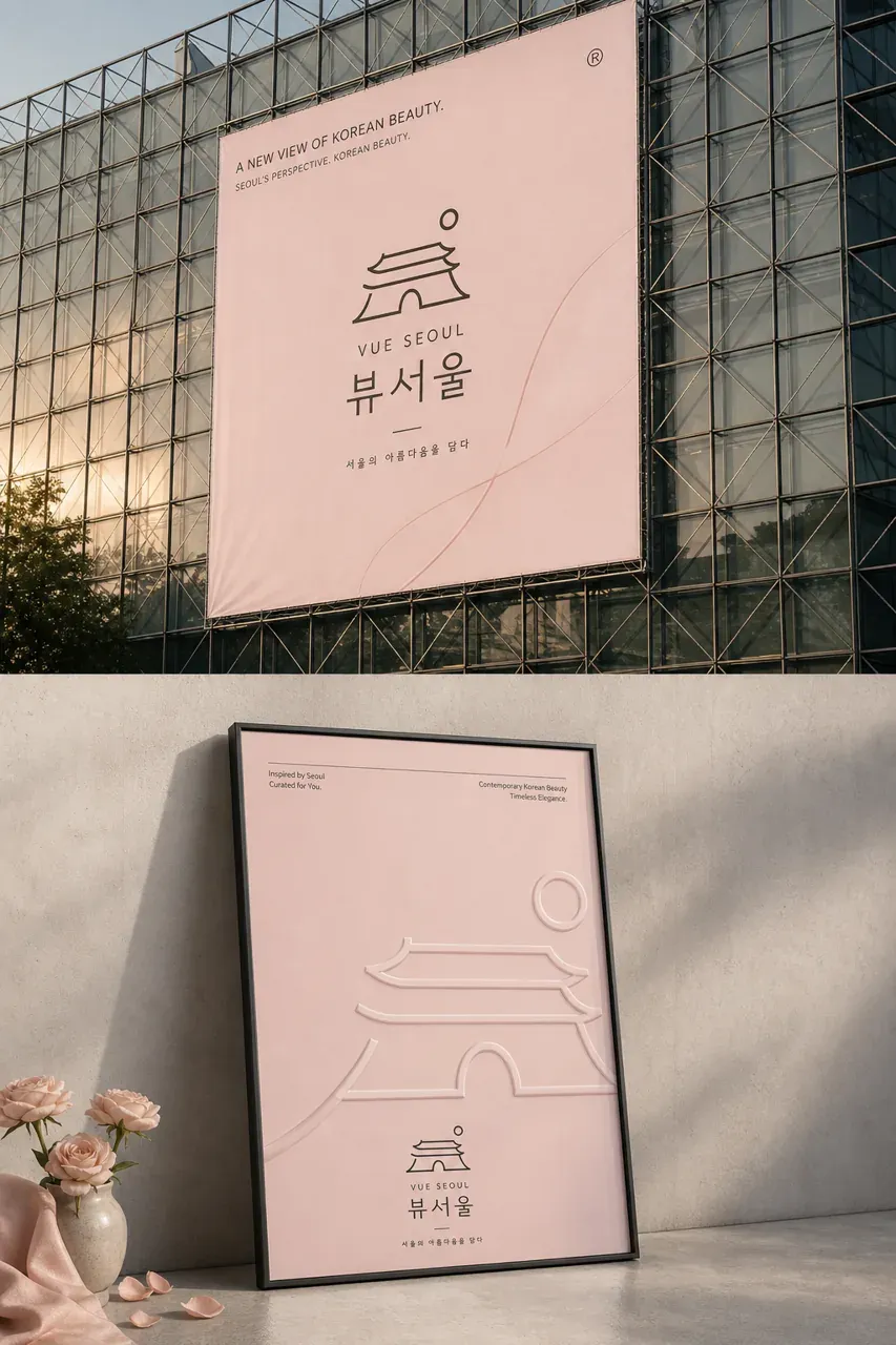 뷰티·미용 로고 디자인 — 미니멀한 조합형 뷰티 브랜드 로고
