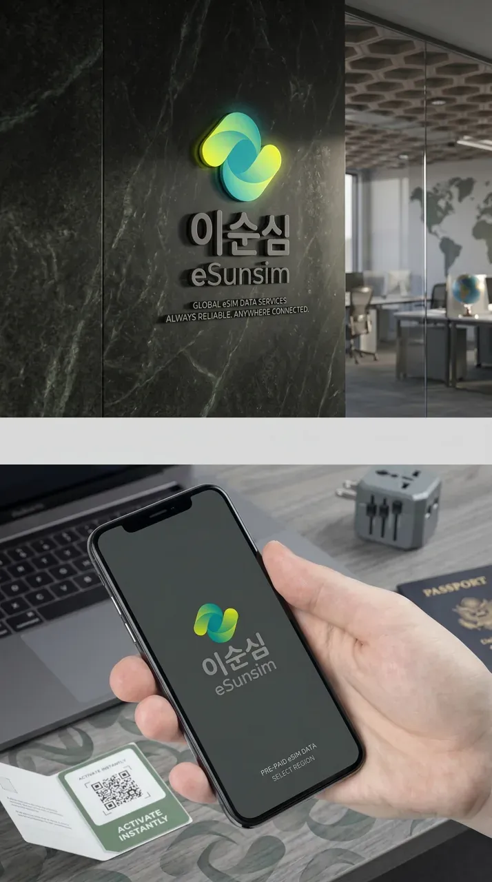 IT·테크 로고 디자인 — 해외에서도 안심하고 연결되는 믿음직한 동반자 IT 서비스 로고
