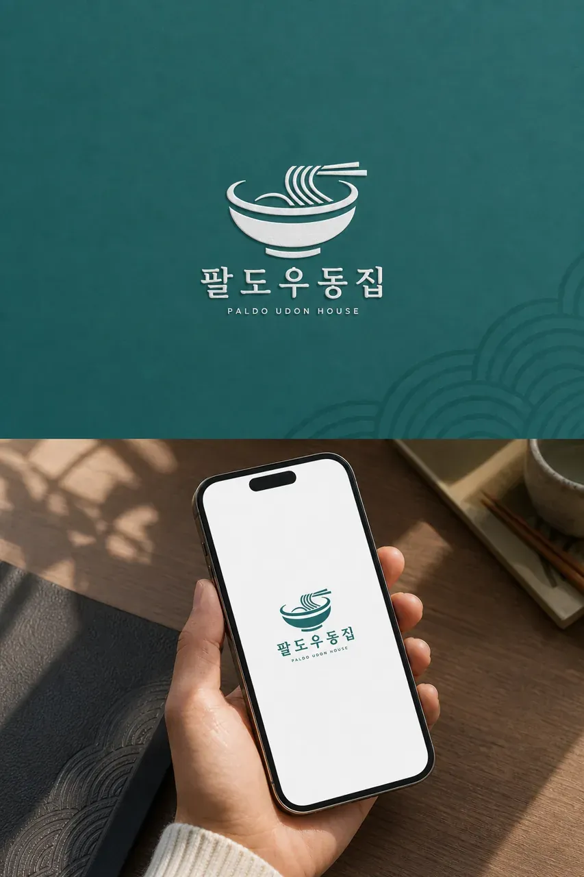 음식점·외식 로고 디자인 — 할머니 손맛이 기억나는 동네 우동집 음식점 로고