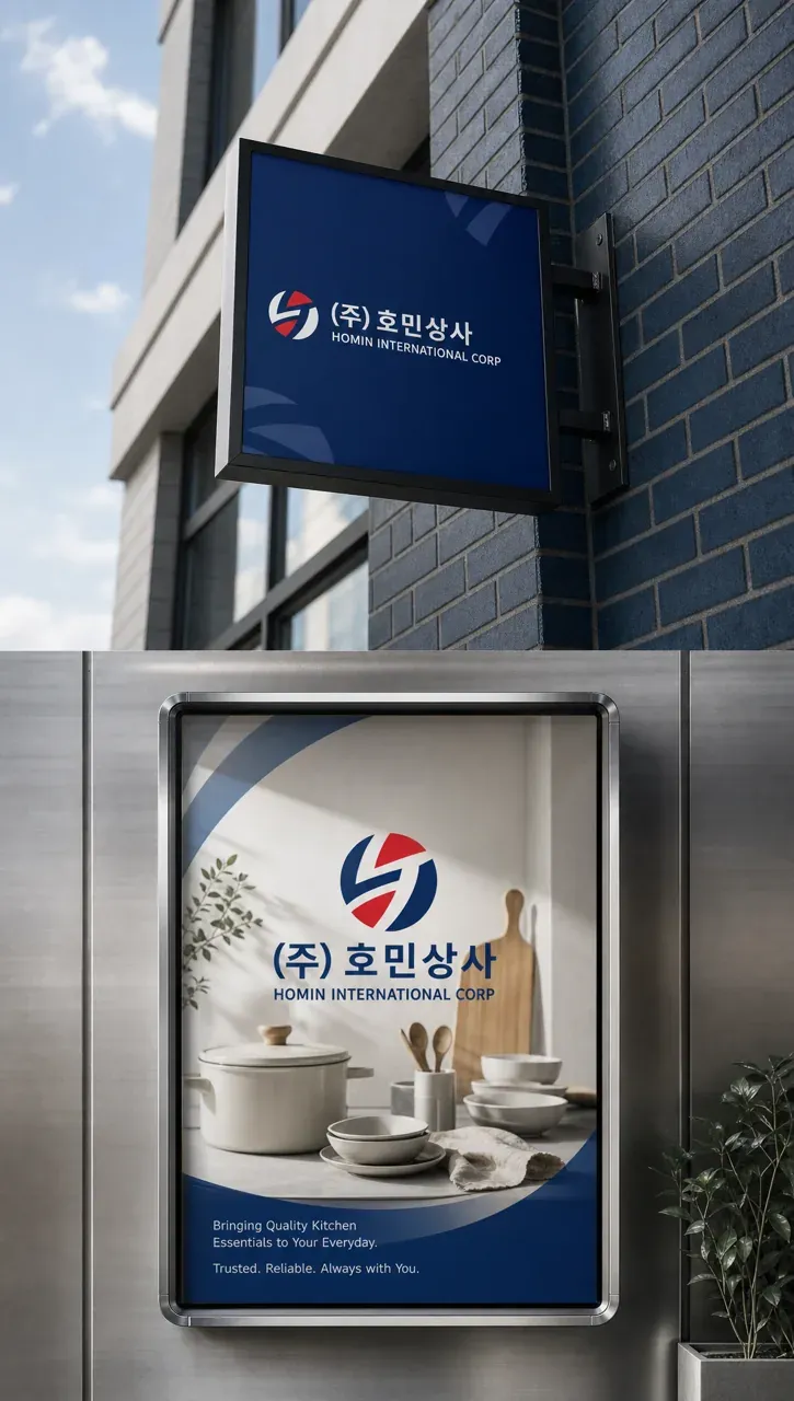 제조·유통 로고 디자인 — 신뢰감 있는 조합형 제조·유통 기업 로고