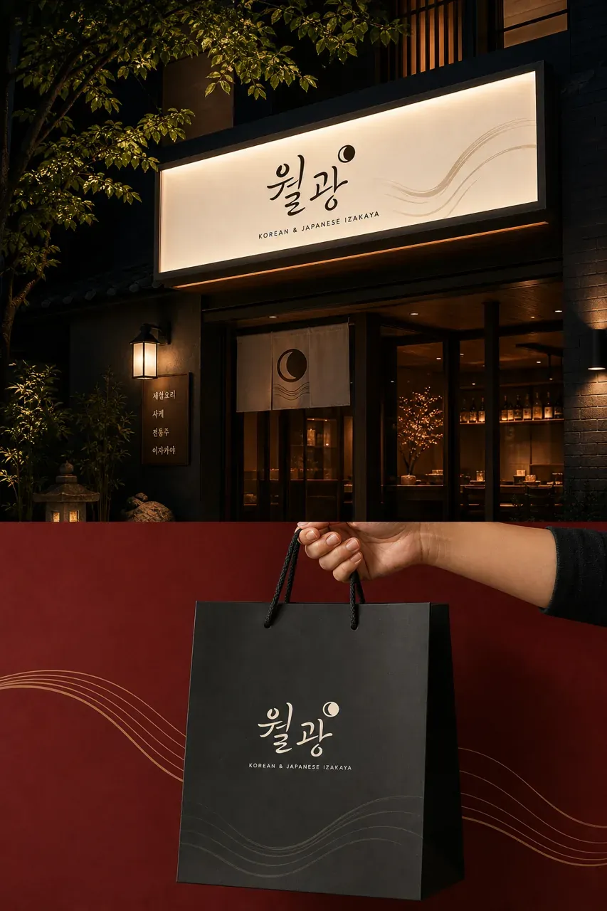 그 외 로고 디자인 — 달빛이 스며든 캘리그라피 로고타입 브랜드 로고