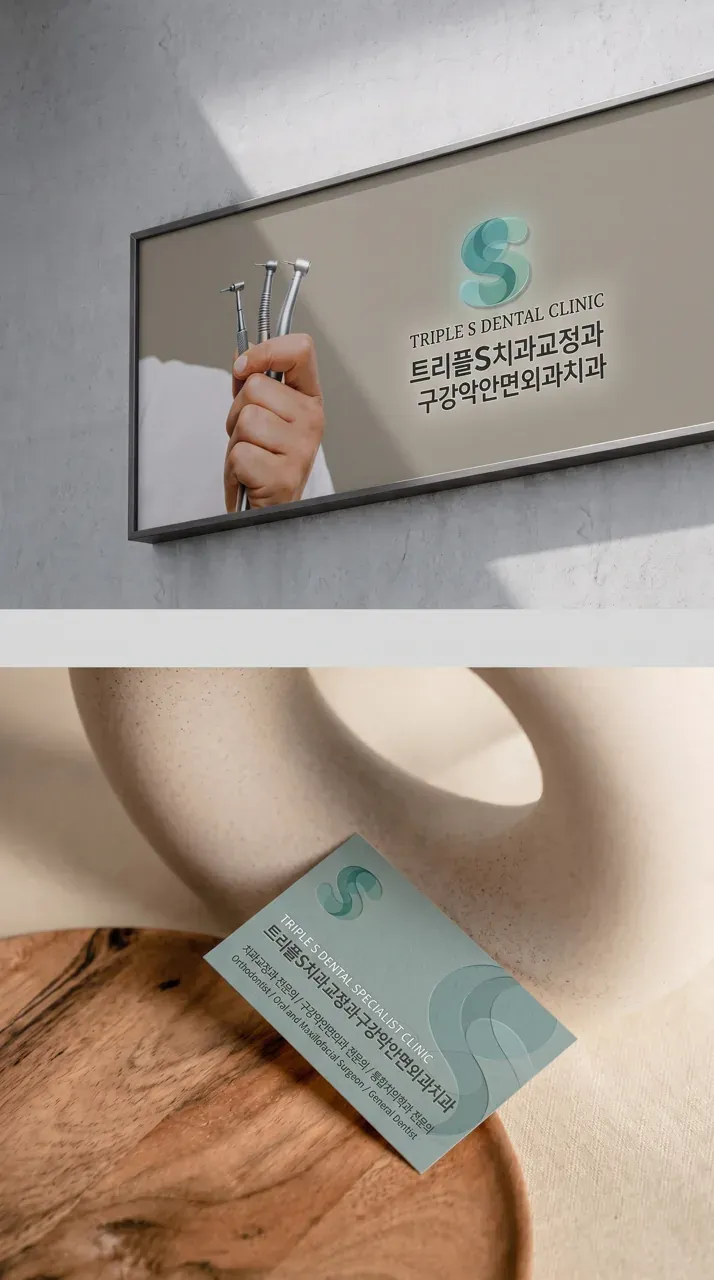 치과 로고 디자인 — 3명의 전문의가 만드는 안심 치료 치과 로고