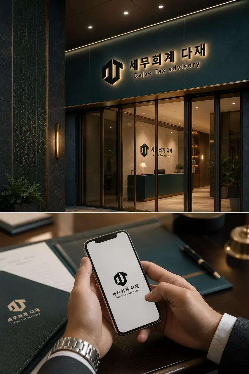 법률·세무·특허 로고 디자인 — 스마트한 세무 전문성을 담은 모던 타이포그래피 법률사무소 로고