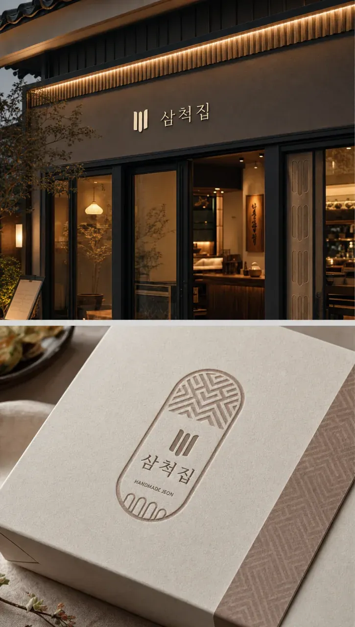 음식점·외식 로고 디자인 — 클래식한 조합형 음식점 로고
