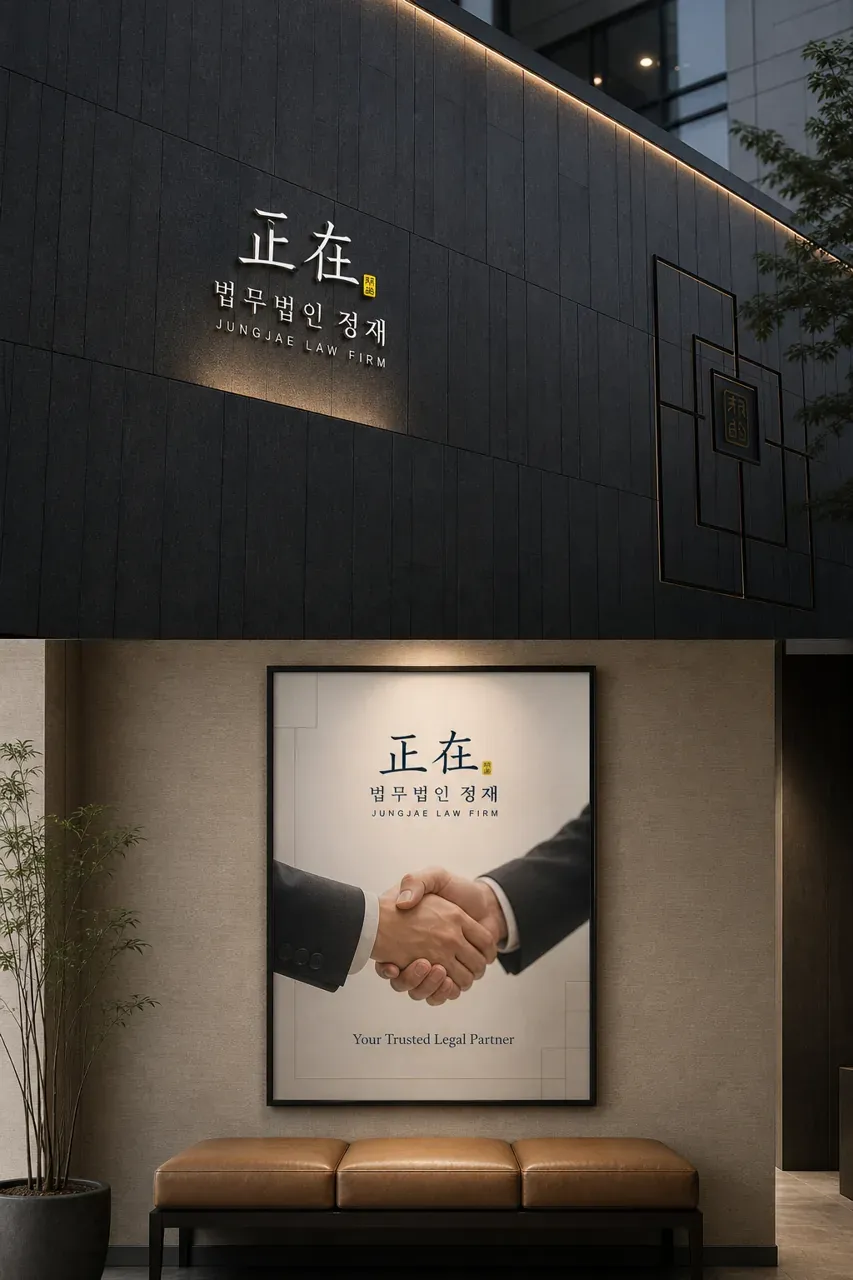 법률·세무·특허 로고 디자인 — 정직함의 기하학 법률사무소 로고