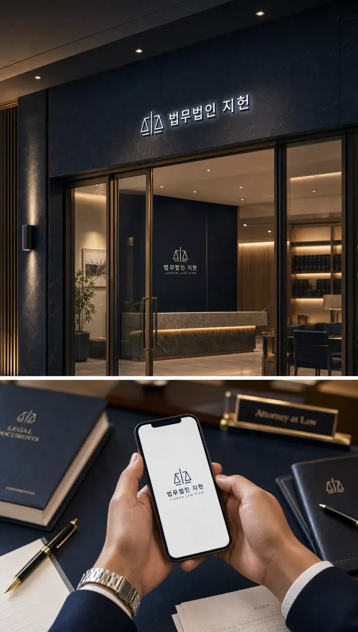 법률·세무·특허 로고 디자인 — 기하의 신뢰 법률사무소 로고