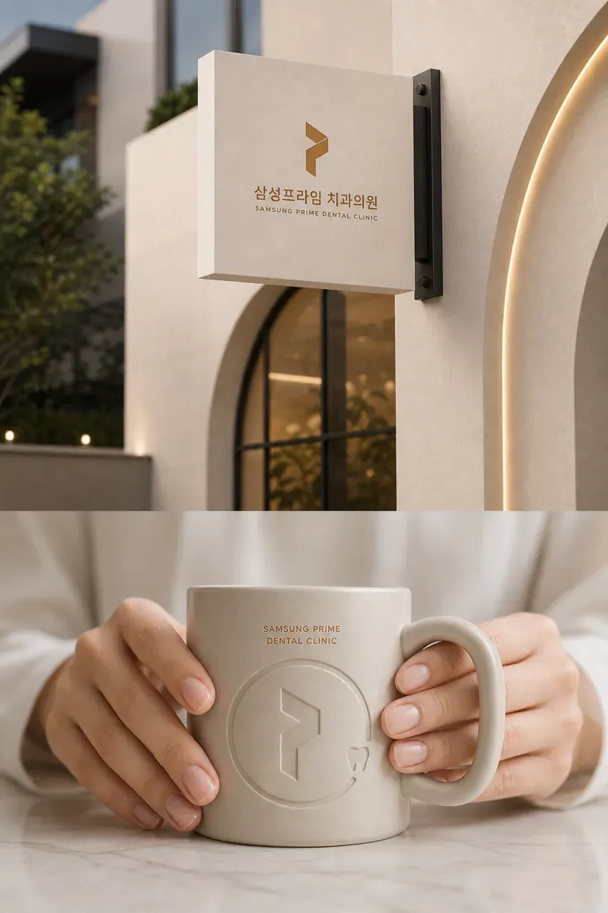 치과 로고 디자인 — 젊은 세대가 찾고 싶은 치과 삼성프라임 치과 로고