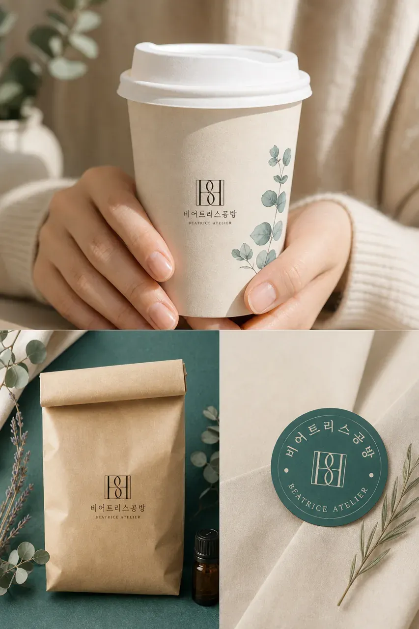 뷰티·미용 로고 디자인 — 손으로 만드는 향 선으로 전하다 뷰티 브랜드 로고