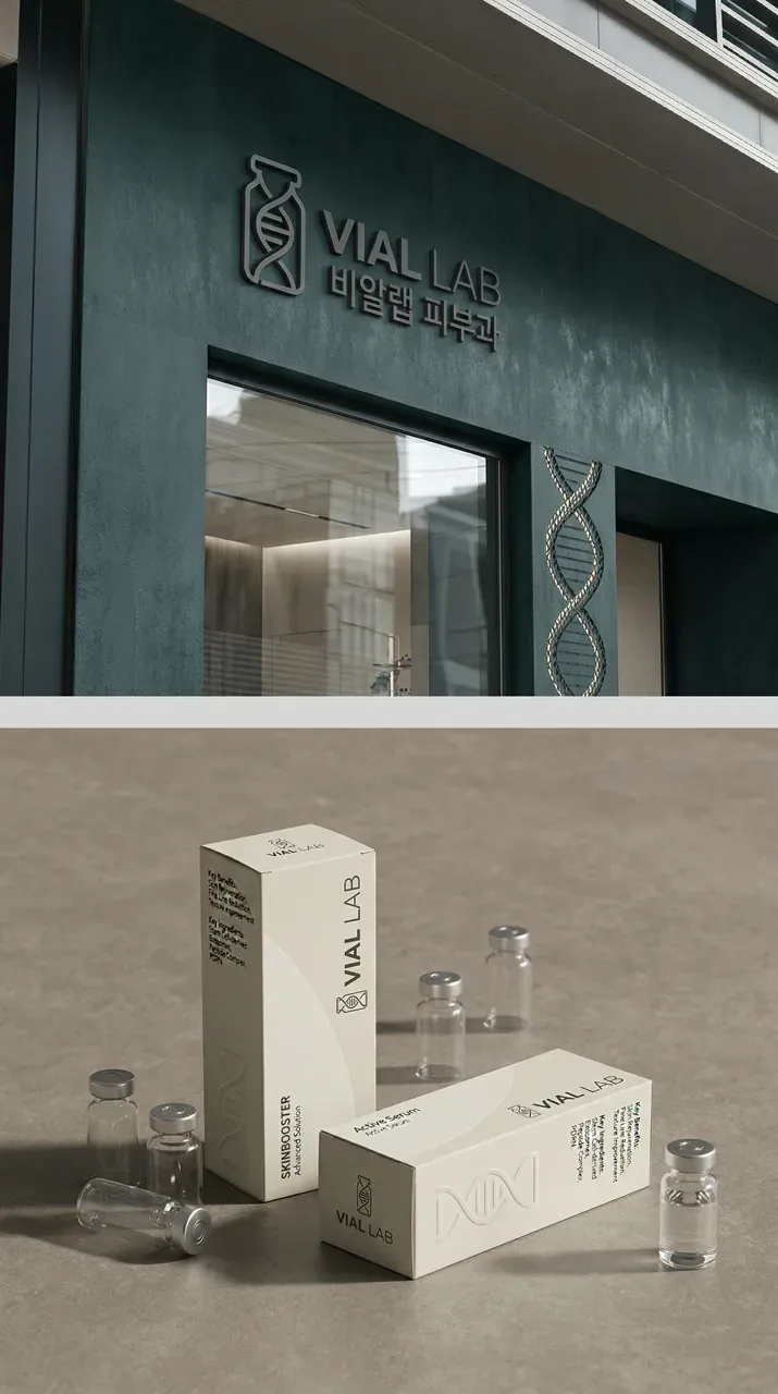 제조·유통 로고 디자인 — 의료진이 신뢰하는 프리미엄 메조테라피 제조·유통 기업 로고