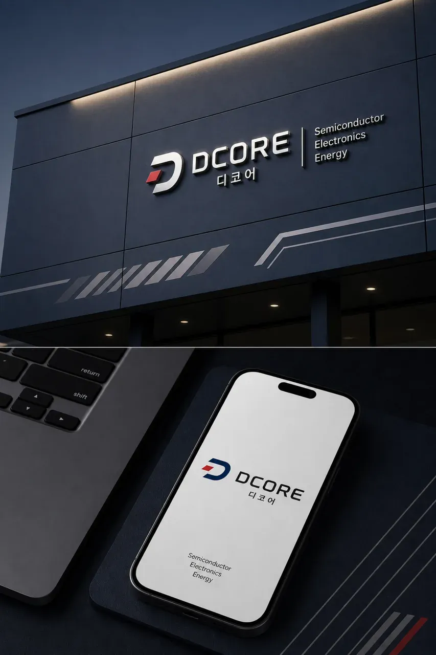 제조·유통 로고 디자인 — 모던하고 세련된 조합형 제조·유통 기업 로고