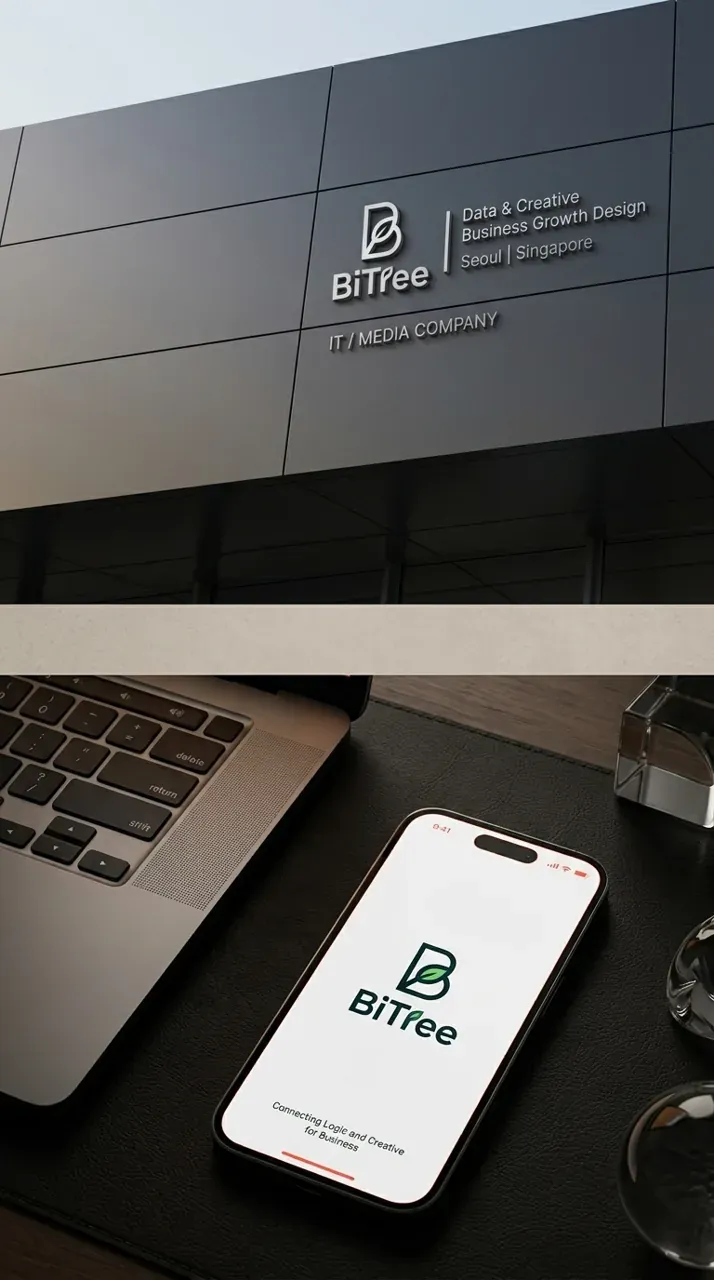 IT·테크 로고 디자인 — 데이터와 창의가 만나는 성장 동력 IT 서비스 로고