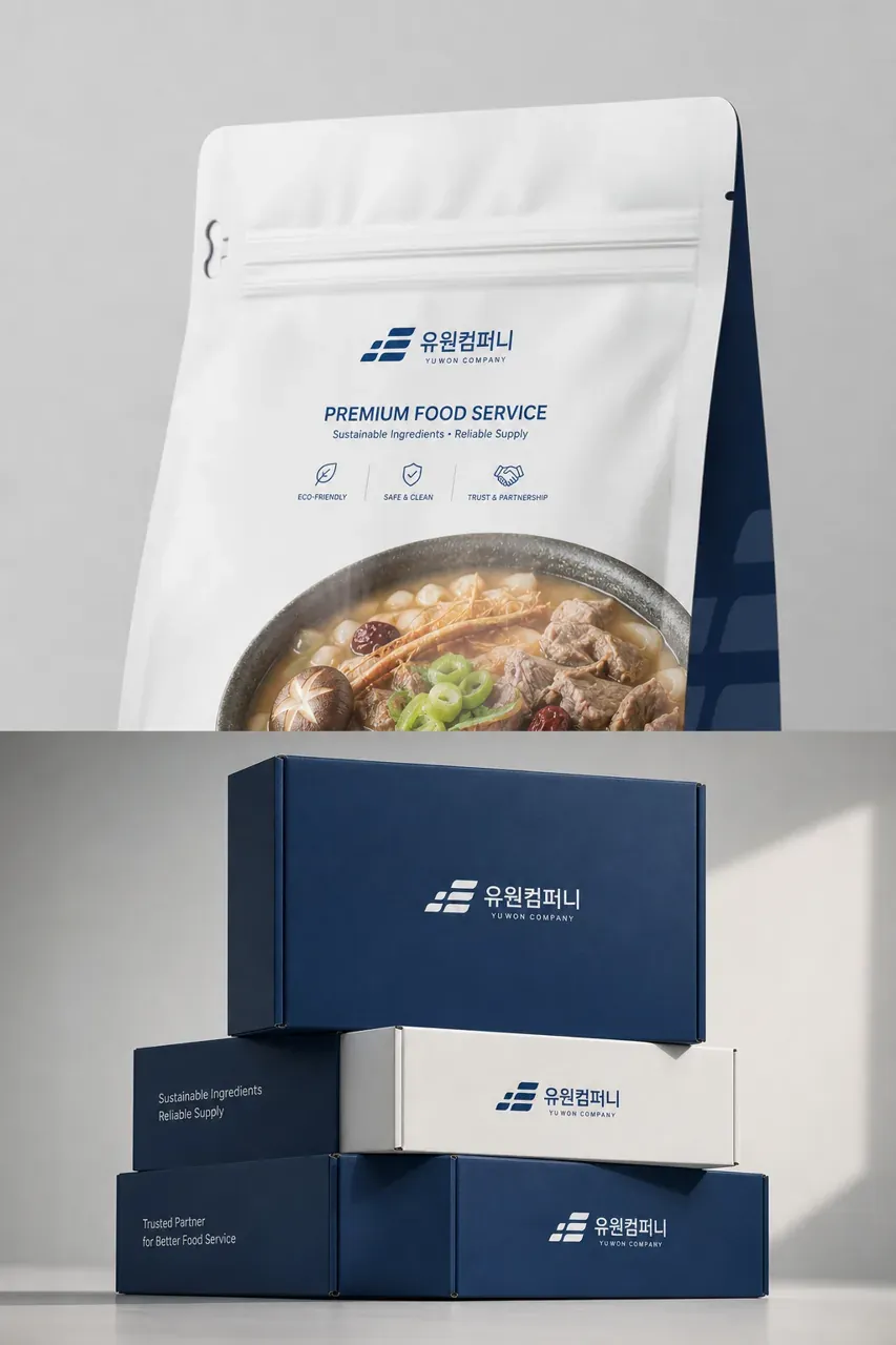 제조·유통 로고 디자인 — 아이들에게 안전한 먹거리를 전하는 믿음의 연결고리 유 제조·유통 기업 로고