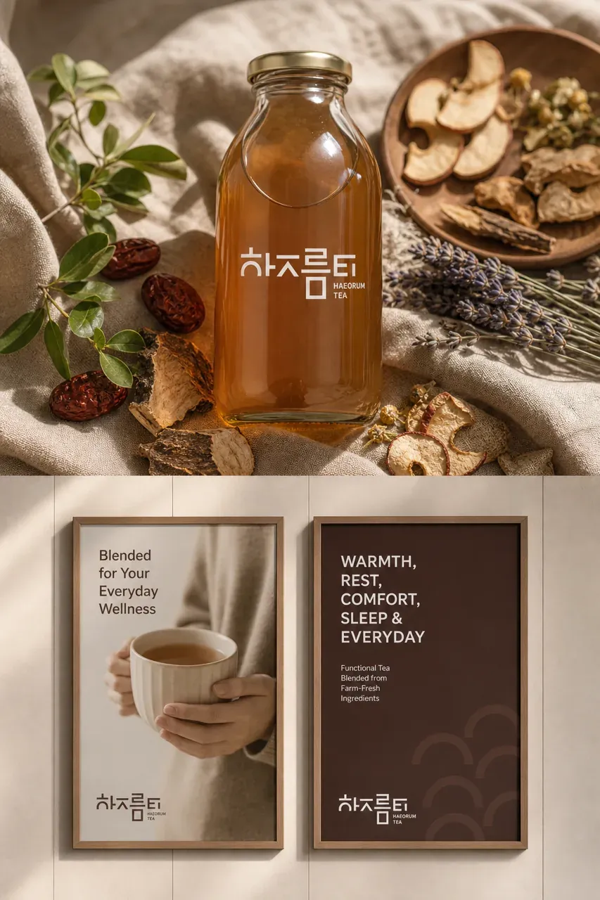 농식품·축산 로고 디자인 — 새벽 빛처럼 고요한 일상의 쉼 농식품 브랜드 로고