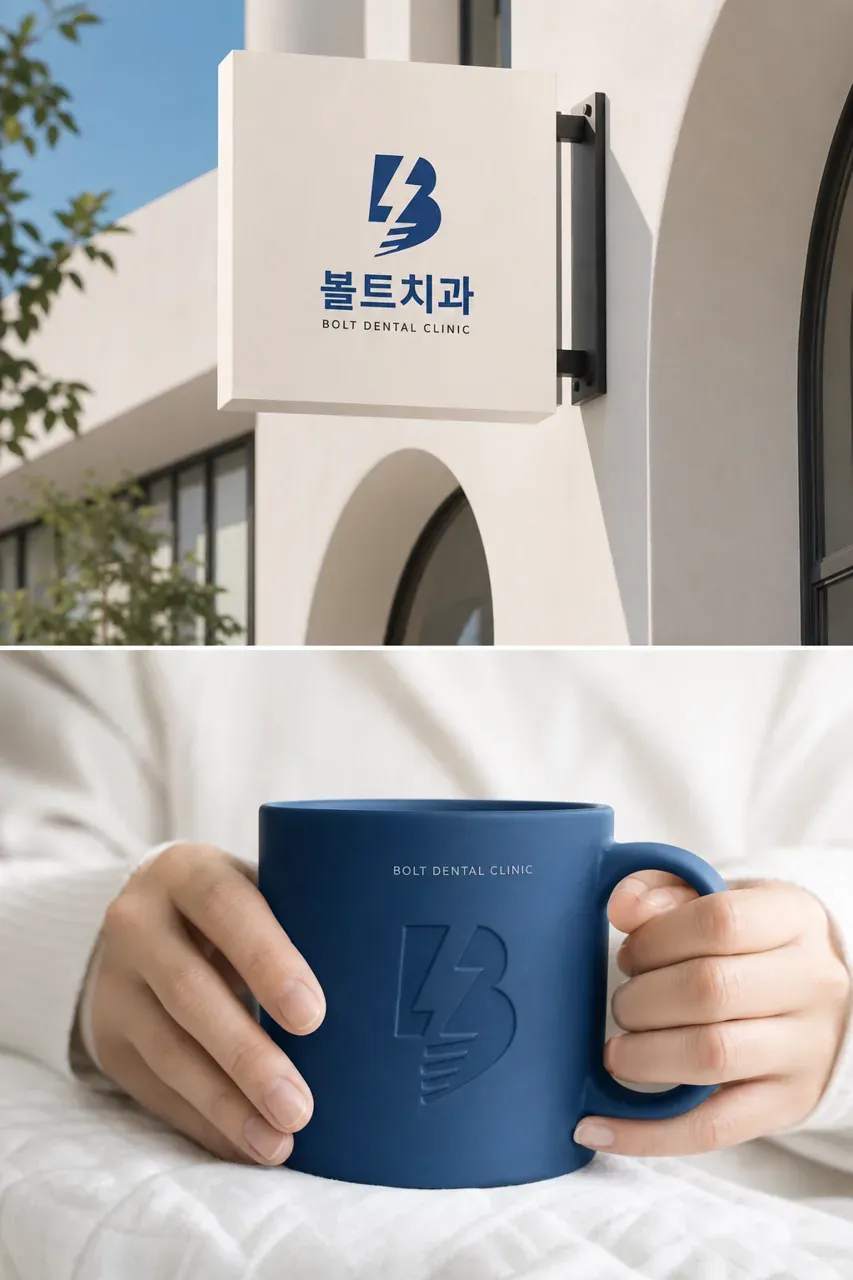 치과 로고 디자인 — 고난이도 임플란트도 안심 치과 로고