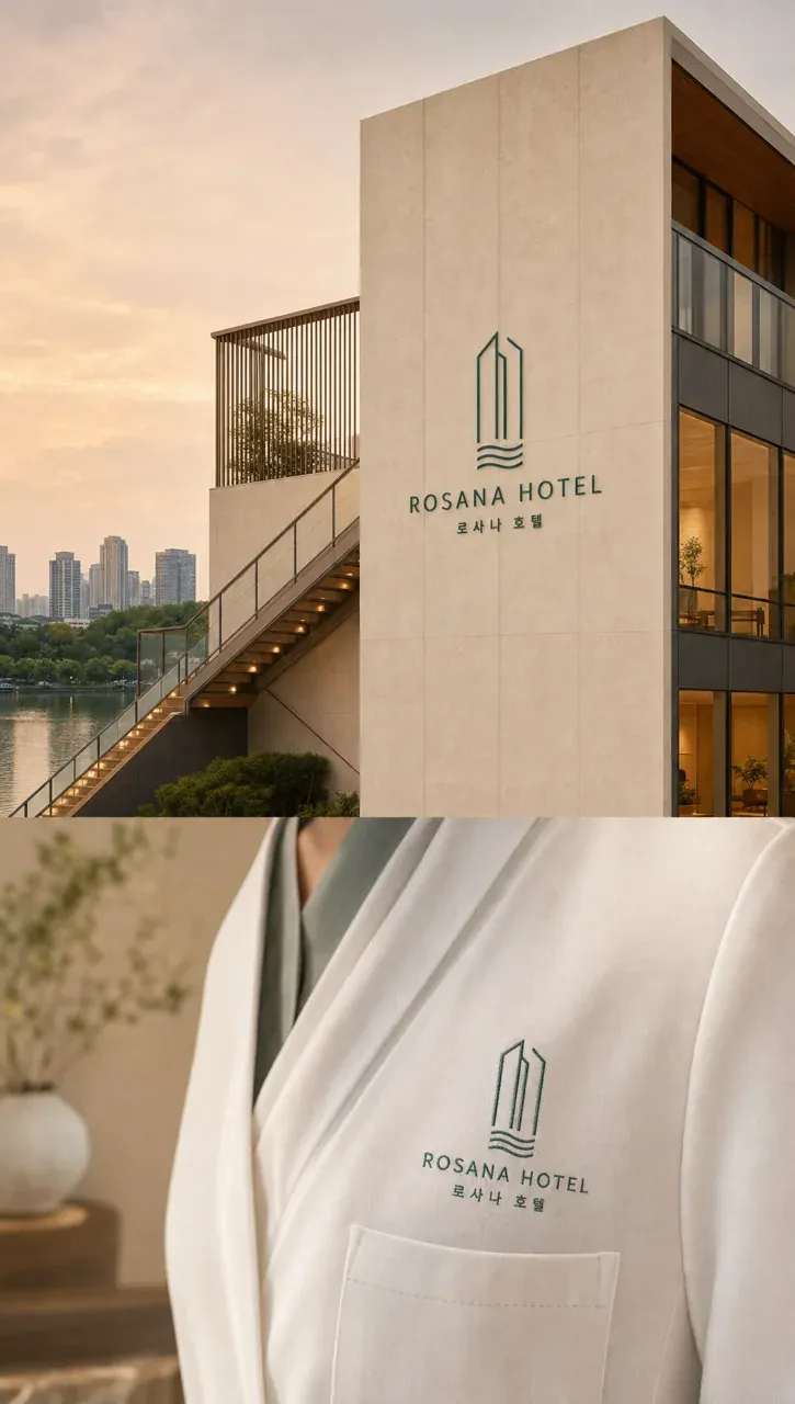 숙박·관광 로고 디자인 — 모던하고 세련된 조합형 숙박·관광 브랜드 로고