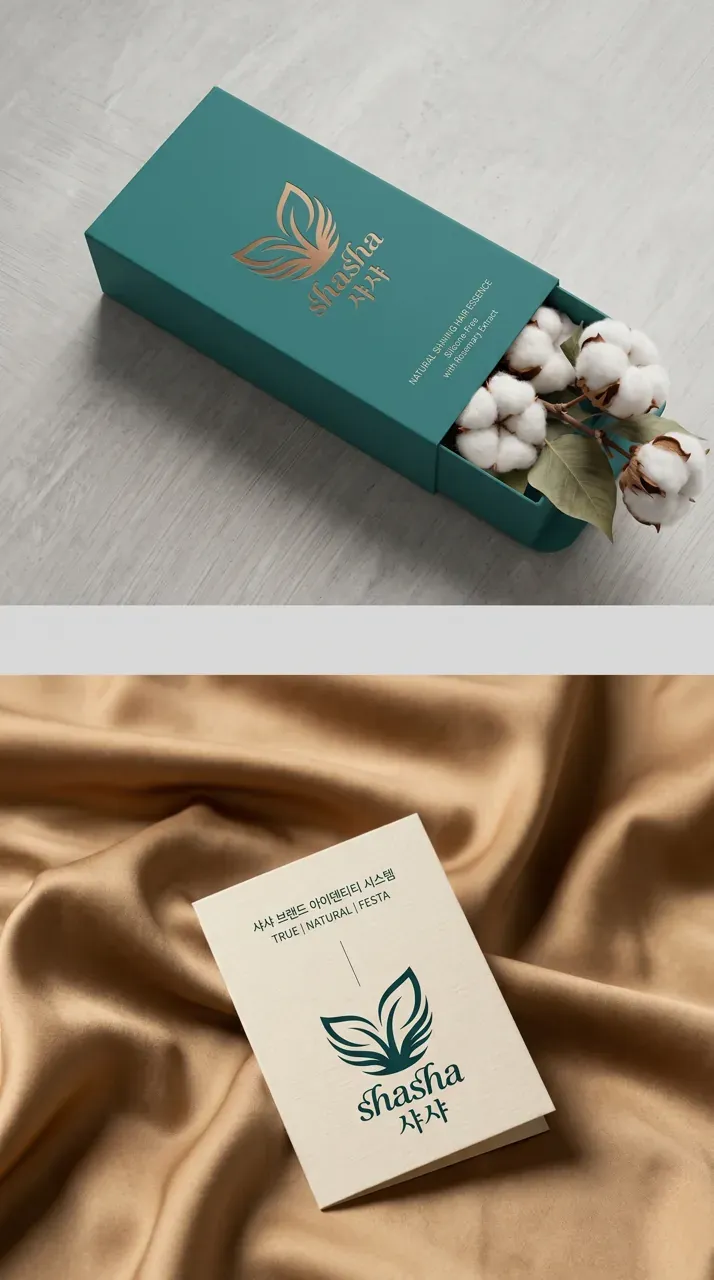 뷰티·미용 로고 디자인 — 모발 본연의 윤기를 되찾는 자연스러운 아름다움 뷰티 브랜드 로고