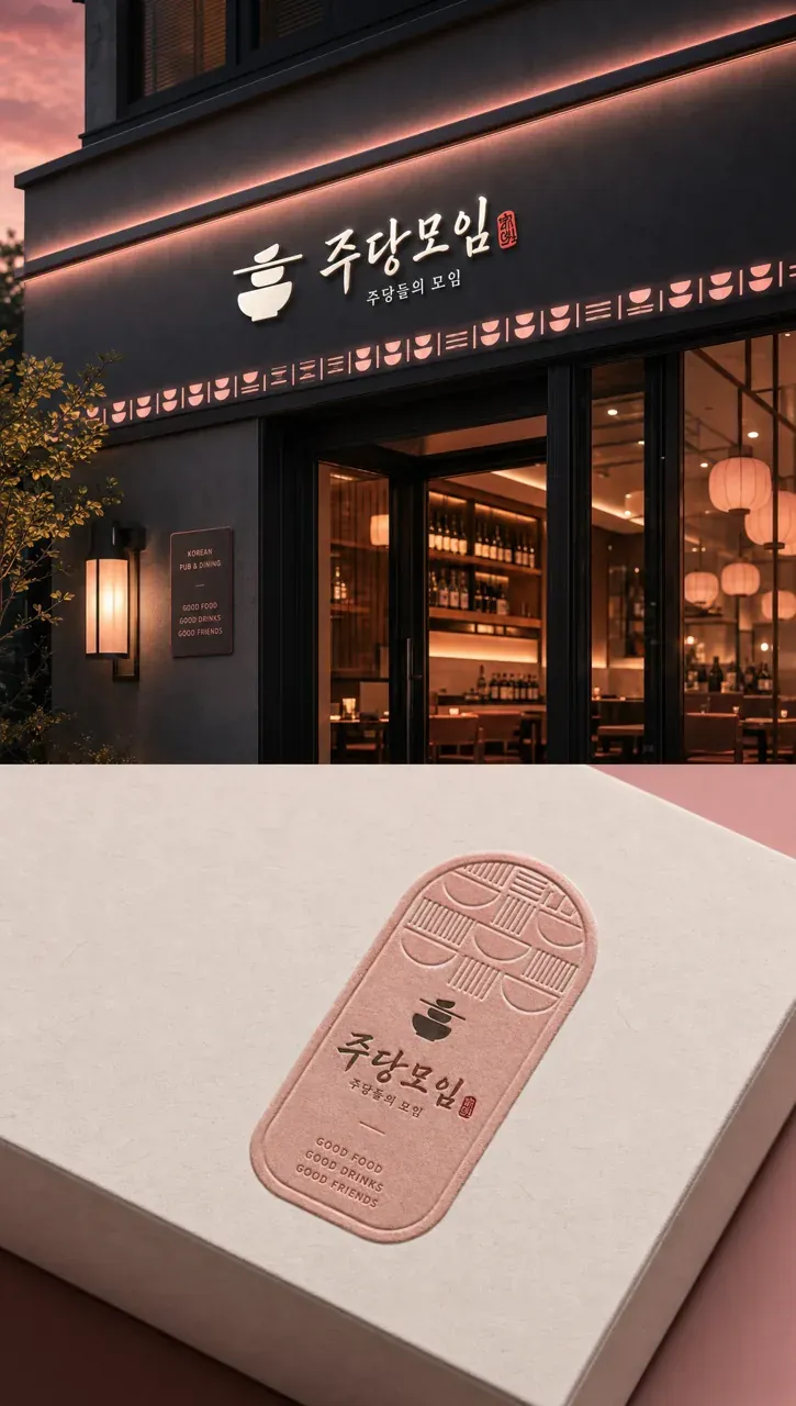 음식점·외식 로고 디자인 — 일상의 모임을 담은 미니멀 음식점 로고