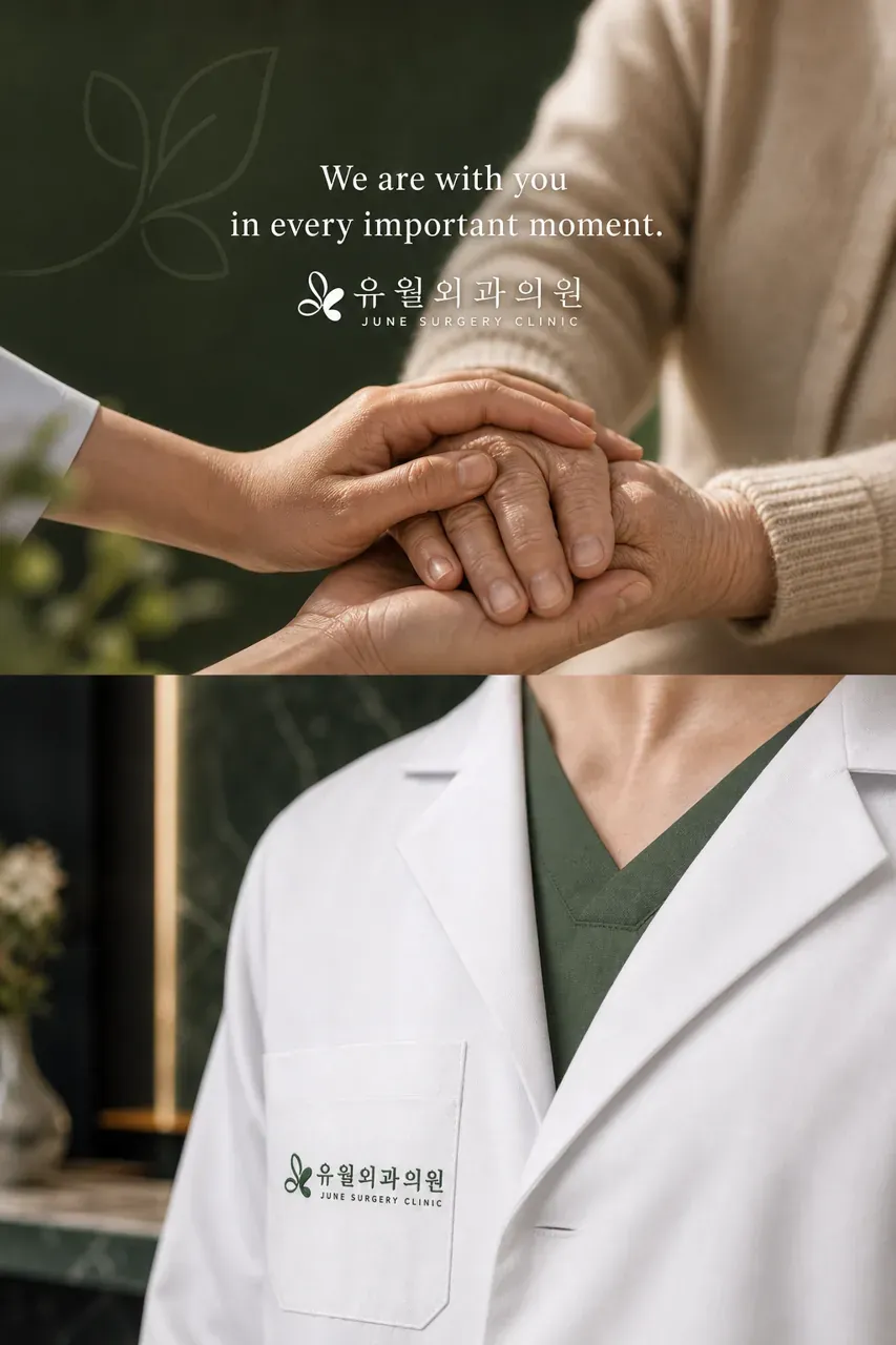 병원·의원 로고 디자인 — 유월의 안심 병원 로고