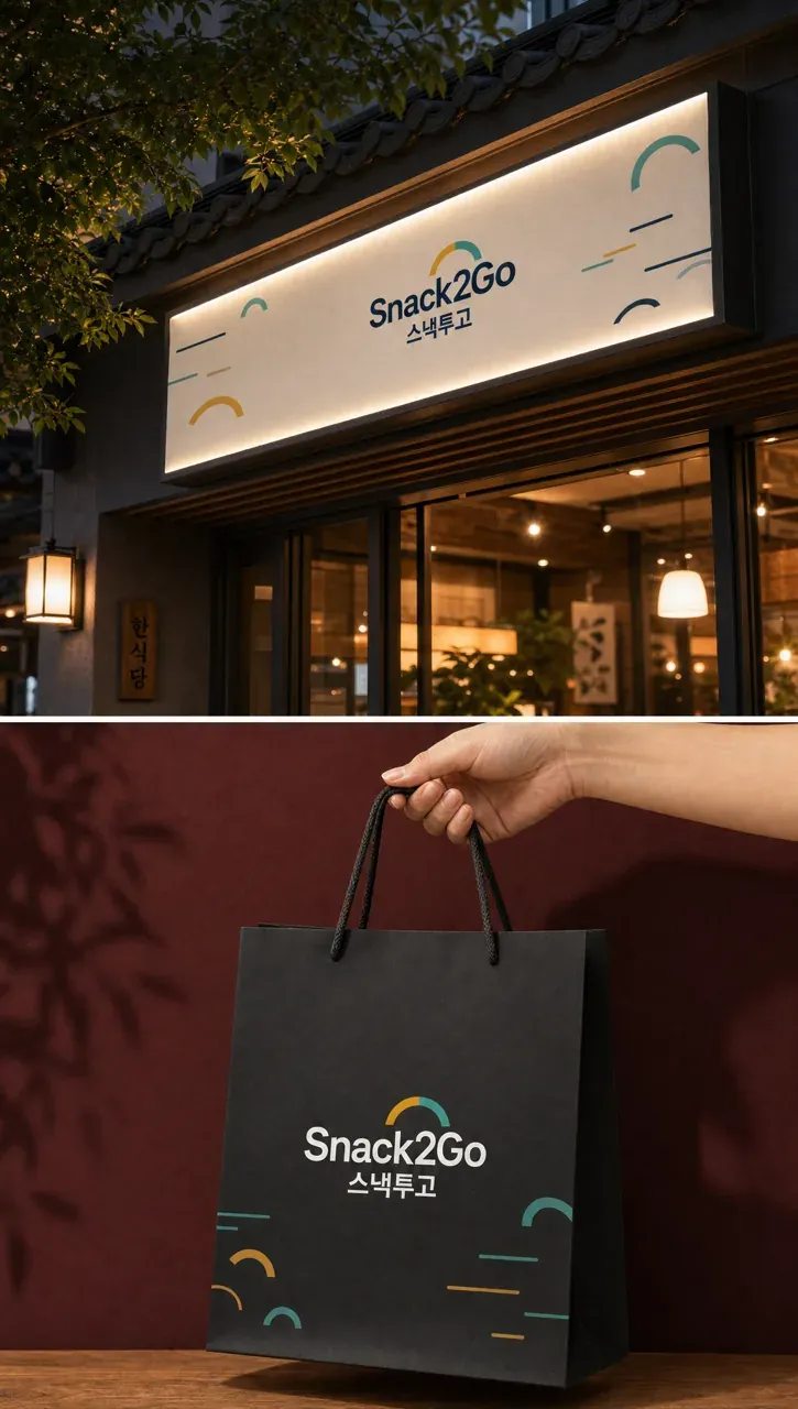 음식점·외식 로고 디자인 — 라인과 캐릭터가 만드는 따뜻한 이동성 음식점 로고