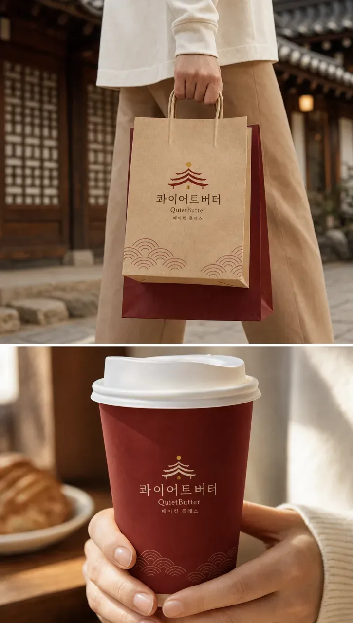 카페·베이커리 로고 디자인 — 클래식한 조합형 카페 로고