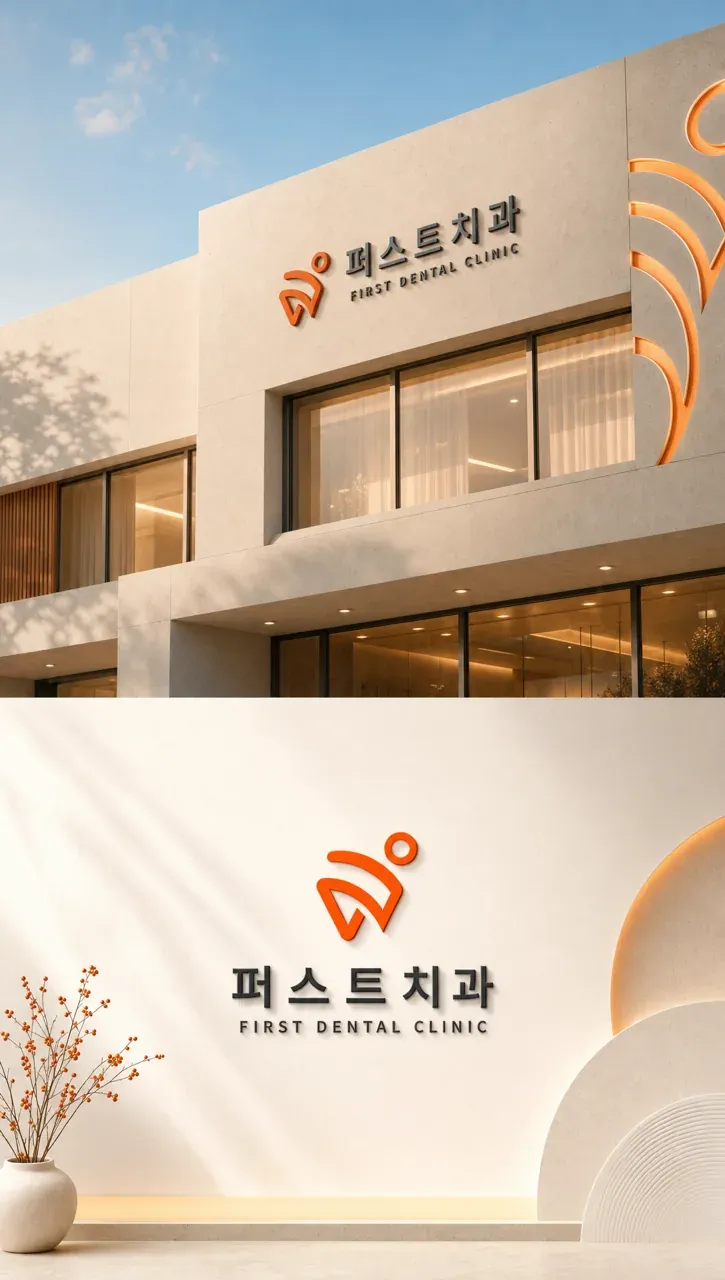 치과 로고 디자인 — 의 따뜻한 첫 인상 기하학적 신뢰 치과 로고