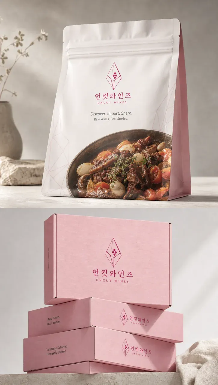 농식품·축산 로고 디자인 — 원석 속 발견되는 미지의 와인 농식품 브랜드 로고