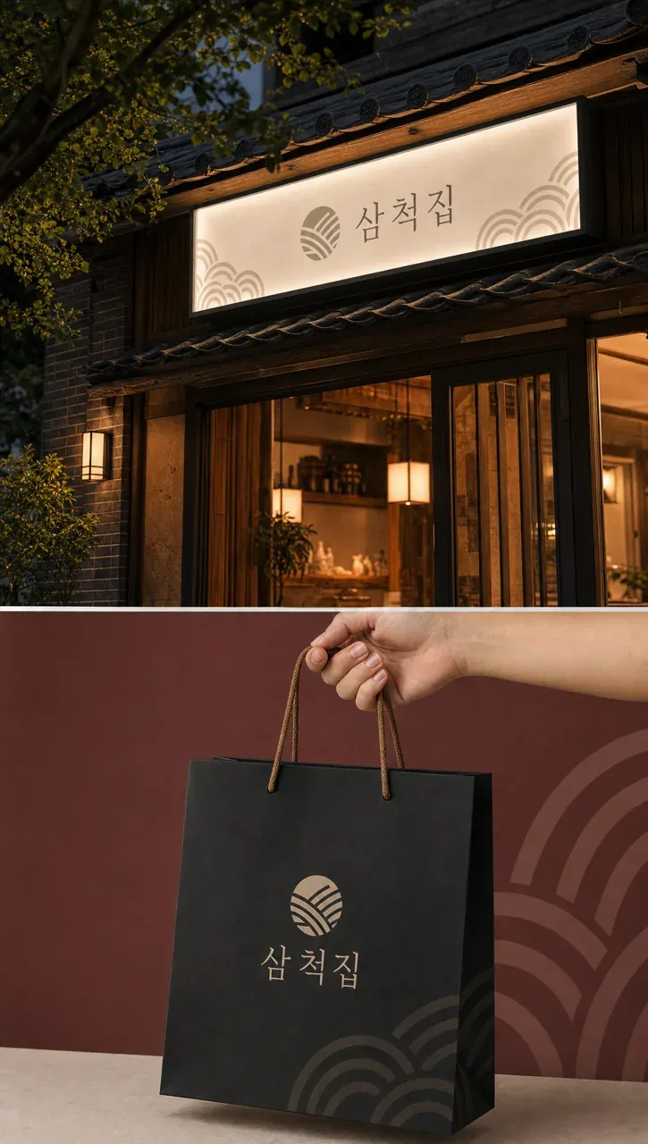 음식점·외식 로고 디자인 — 클래식한 조합형 음식점 로고