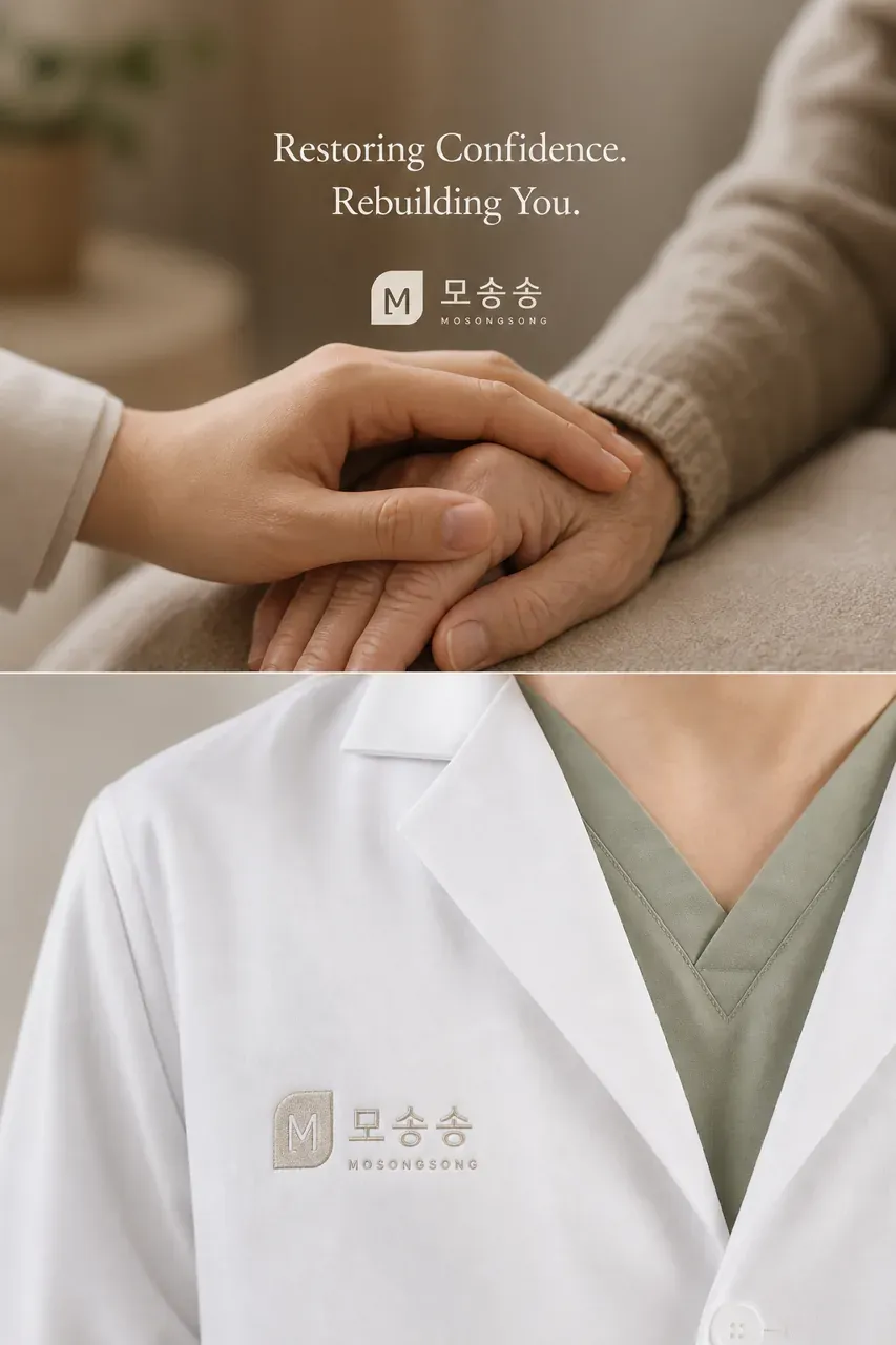 병원·의원 로고 디자인 — 전문성과 친근함이 공존하는 모발 전문의원 병원 로고