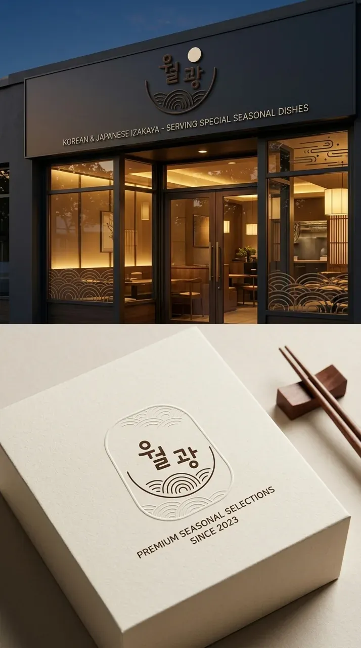 그 외 로고 디자인 — 달빛이 스며든 한일 퓨전 다이닝의 서정적 브랜드 로고