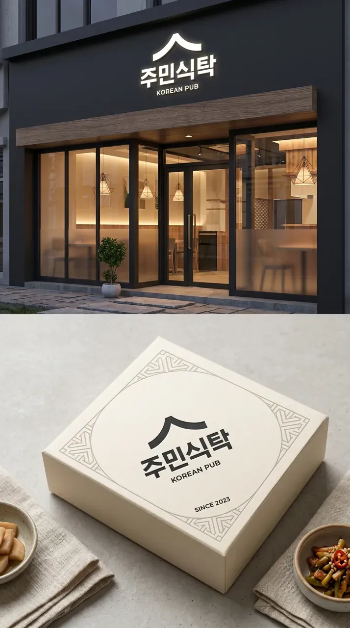 음식점·외식 로고 디자인 — 20-30대가 찾는 세련된 한식주점 음식점 로고