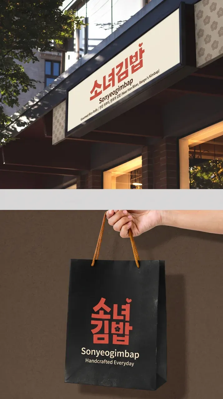 음식점·외식 로고 디자인 — 반포 엄마들이 안심하고 찾는 김밥집 음식점 로고