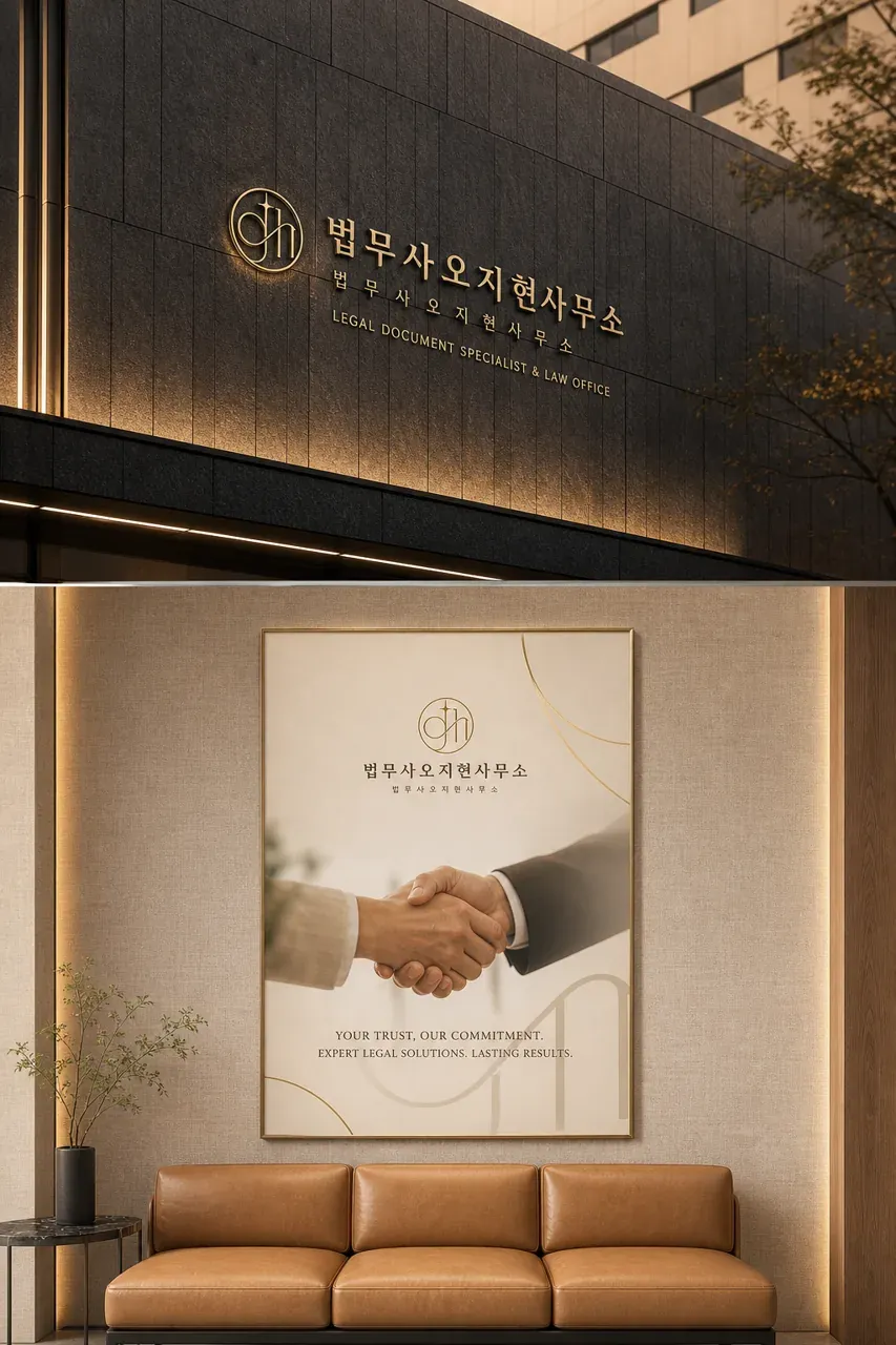 법률·세무·특허 로고 디자인 — 신뢰와 따뜻함을 담은 전문성의 빛 법률사무소 로고