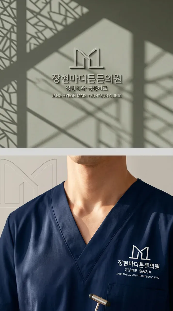 병원·의원 로고 디자인 — 어르신들이 멀리서도 한눈에 알아보는 튼튼함 장현마디튼 병원 로고
