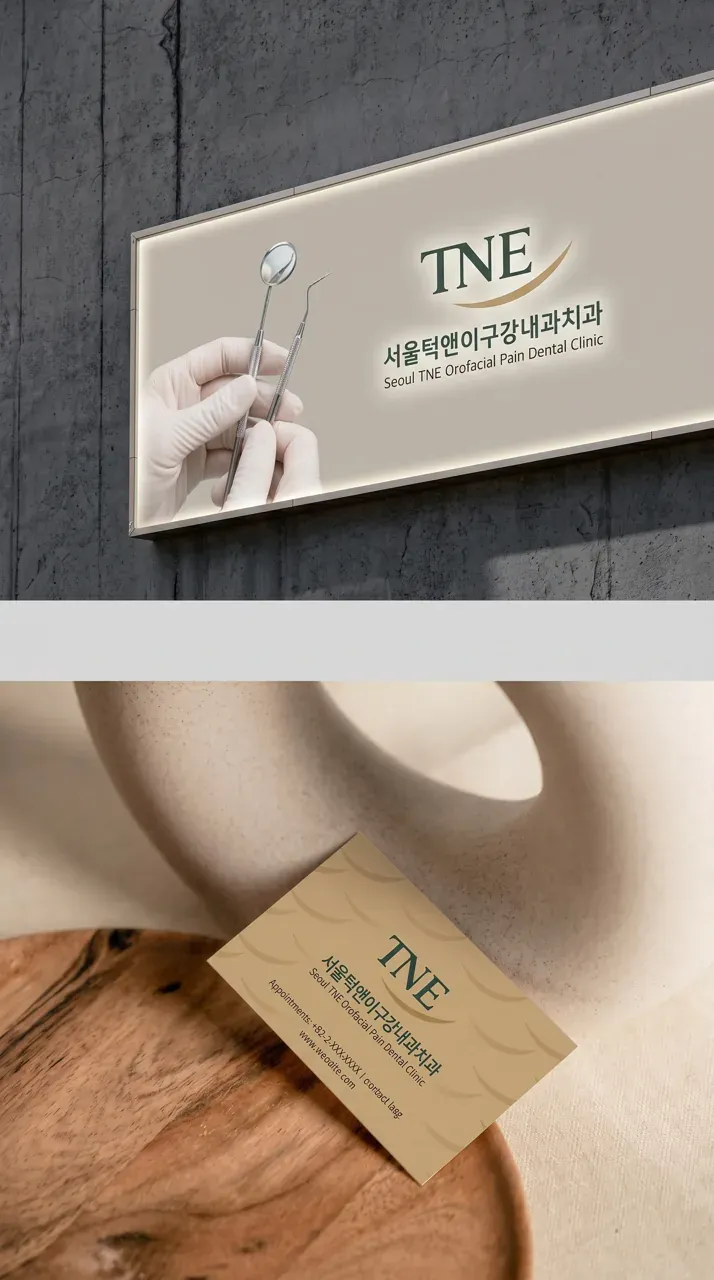 치과 로고 디자인 — 두 세대 전문의가 함께하는 턱과 치아 통합진료 턱 치과 로고