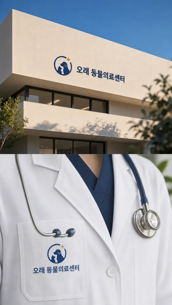 병원·의원 로고 디자인 — 반포 오래 동물의료센터 순환하는 돌봄의 연속성 병원 로고