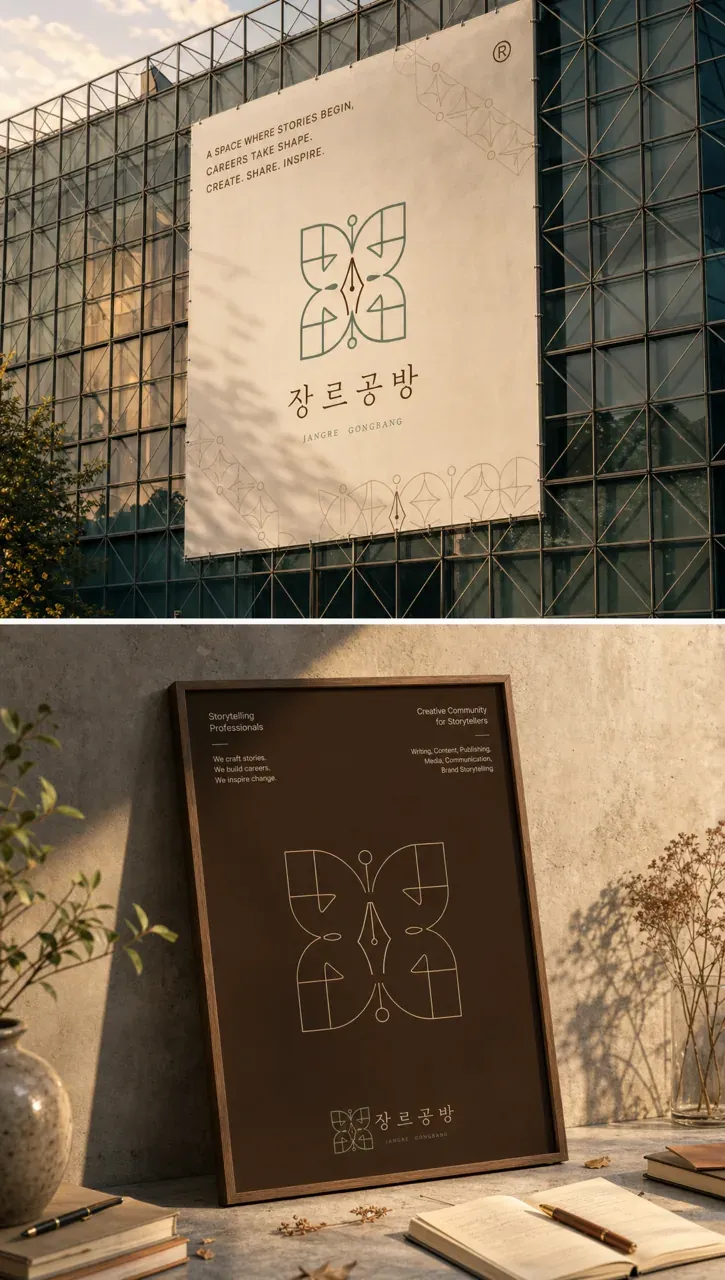 문화·예술·미디어 로고 디자인 — 클래식한 조합형 문화·예술 브랜드 로고