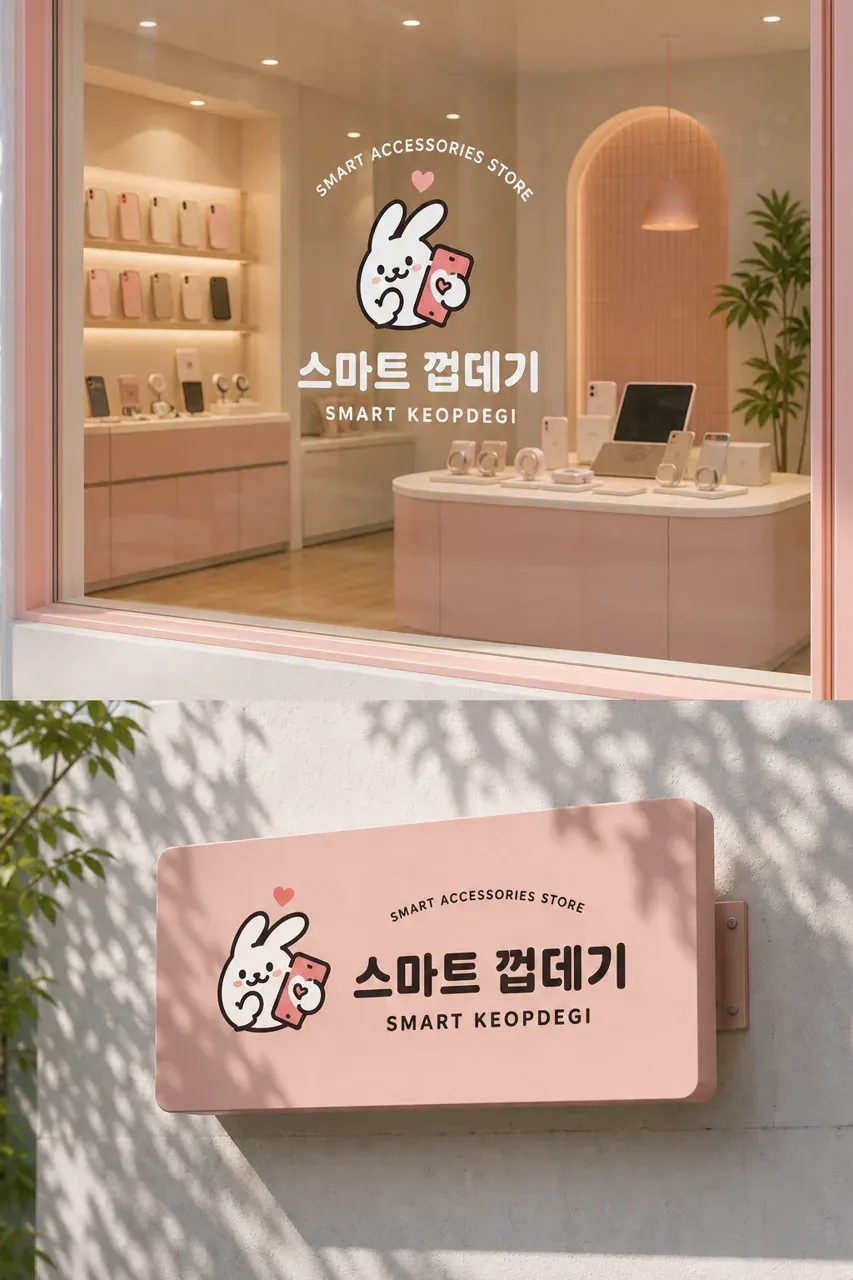 제조·유통 로고 디자인 — 귀엽고 경쾌한 조합형 제조·유통 기업 로고