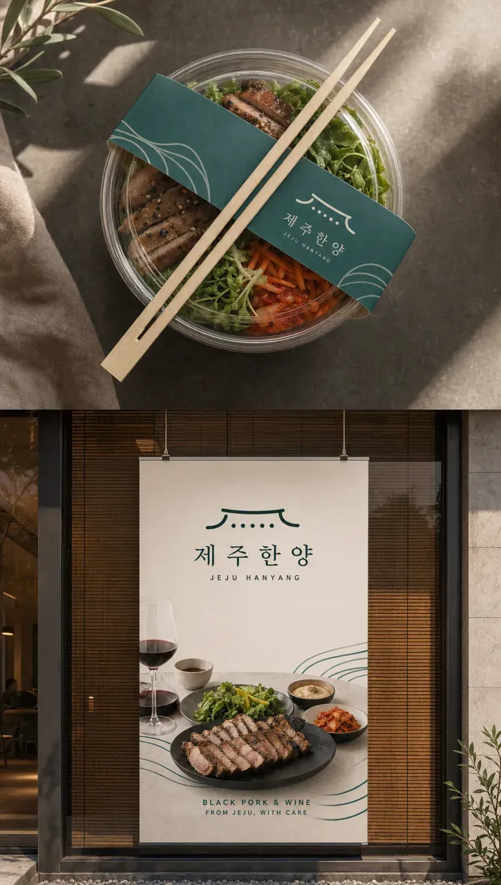 음식점·외식 로고 디자인 — 프리미엄 에센스 음식점 로고