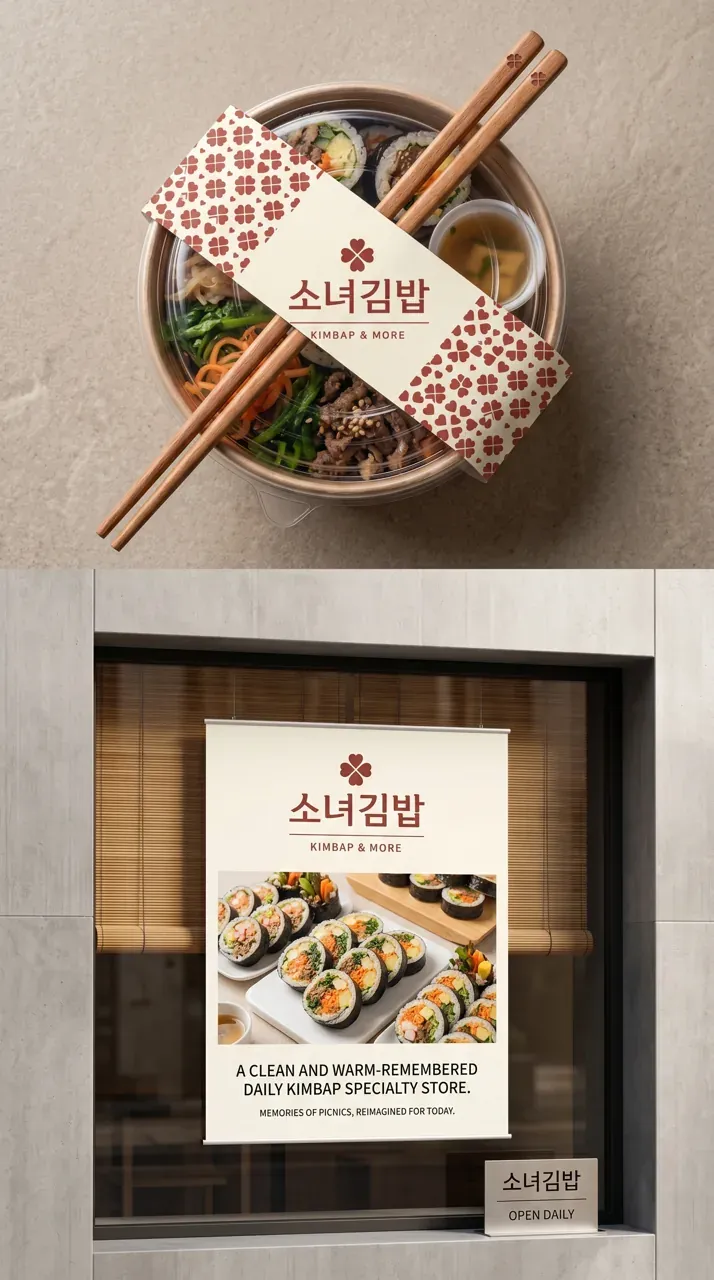 음식점·외식 로고 디자인 — 반포 가족들이 찾는 따뜻한 일상 김밥 음식점 로고