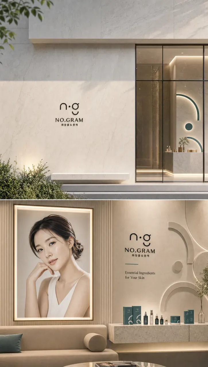 뷰티·미용 로고 디자인 — 미니멀한 조합형 뷰티 브랜드 로고